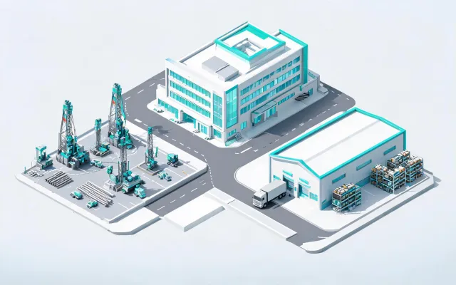 Furukawa application center and drill yard map illustration