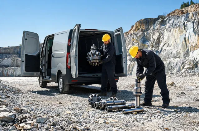 Field service van stocking DTH bits at quarry
