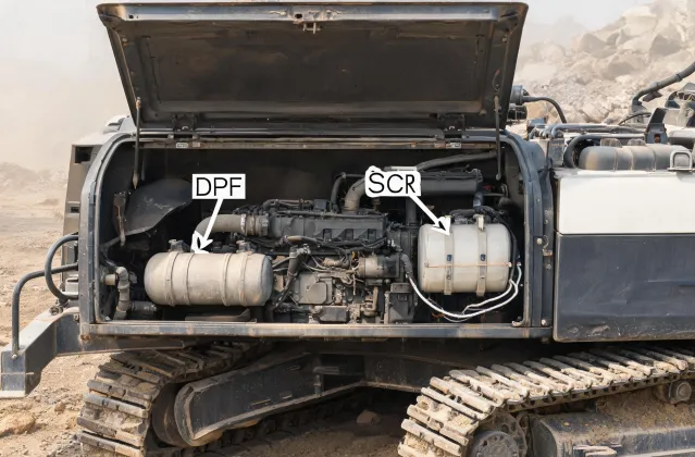 Tier 4 Final engine bay on drilling carrier