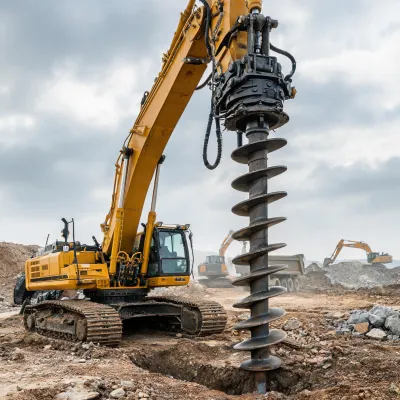 helical pile driver attachment